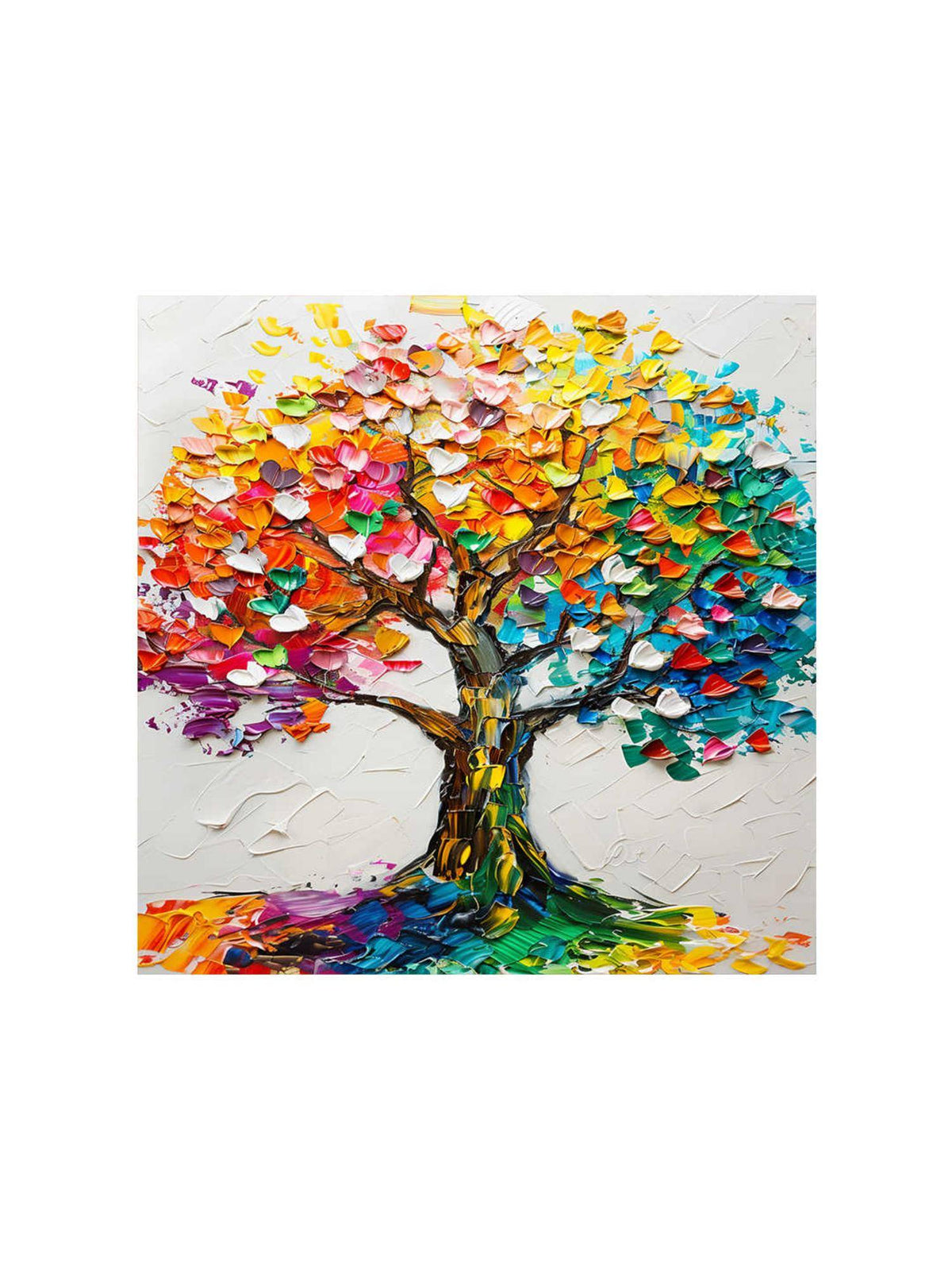 999Store Colourful Tree Canvas-Wrapped Painting