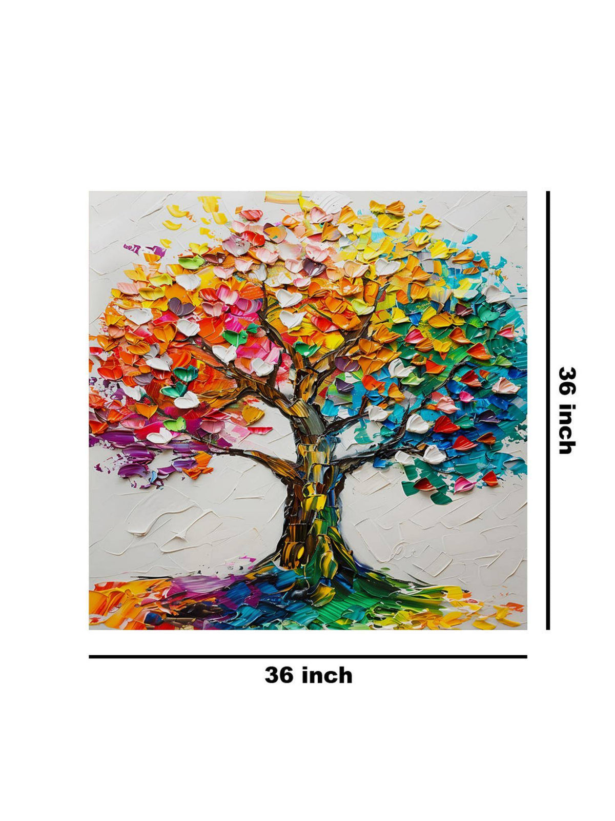 999Store Colourful Tree Canvas-Wrapped Painting