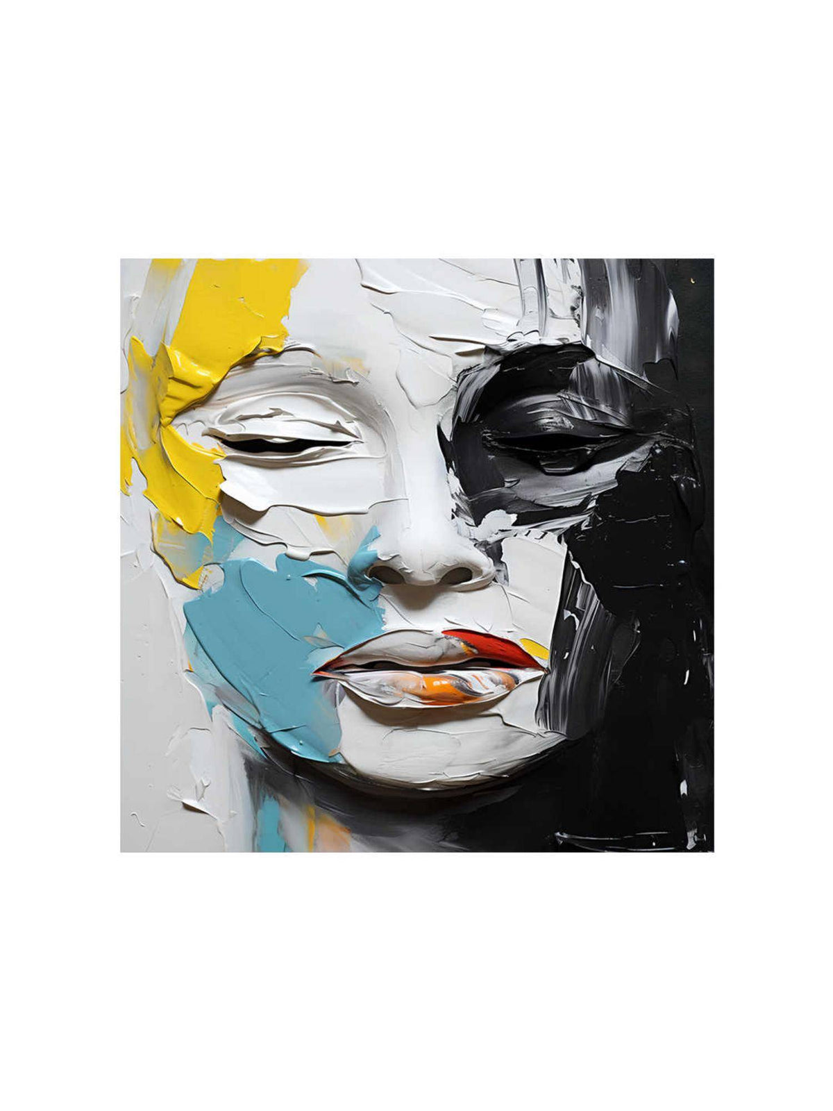 999Store Abstract Face Canvas-Wrapped Painting
