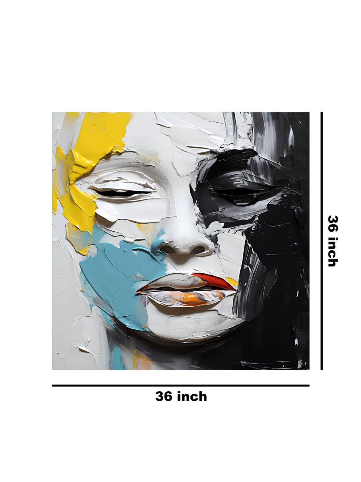 999Store Abstract Face Canvas-Wrapped Painting