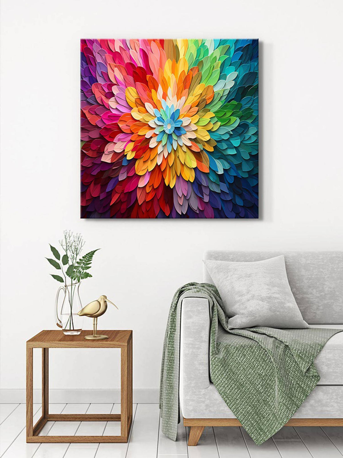 999Store Colourful Petals Canvas-Wrapped Painting