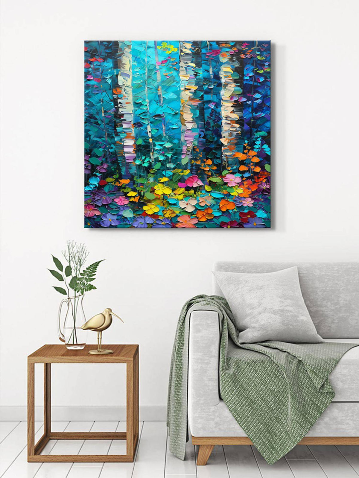 999Store Birch Forest Canvas-Wrapped Painting