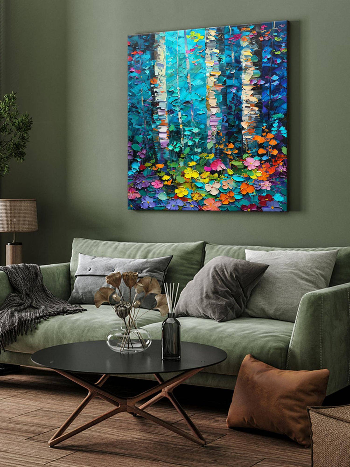 999Store Birch Forest Canvas-Wrapped Painting