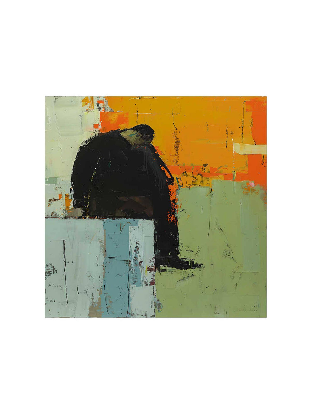 999Store Pensive Figure Canvas-Wrapped Painting