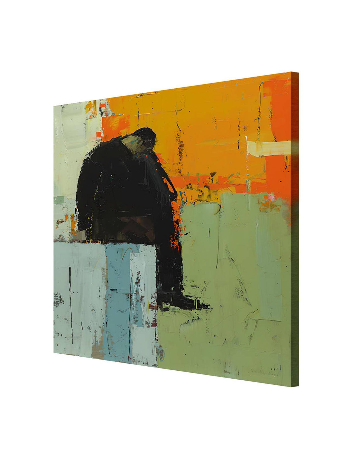 999Store Pensive Figure Canvas-Wrapped Painting