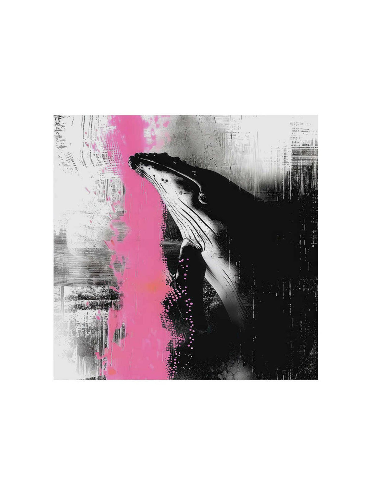 999Store Whale Graffiti Canvas-Wrapped Painting