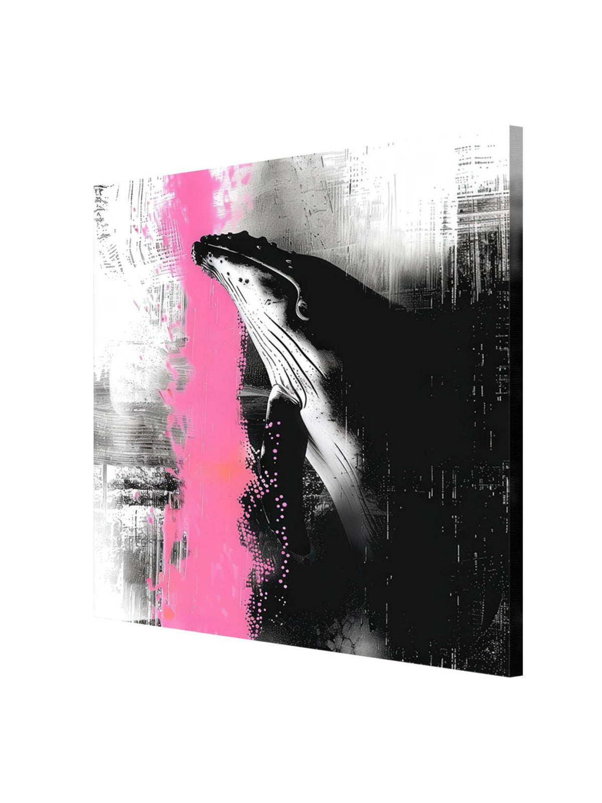 999Store Whale Graffiti Canvas-Wrapped Painting