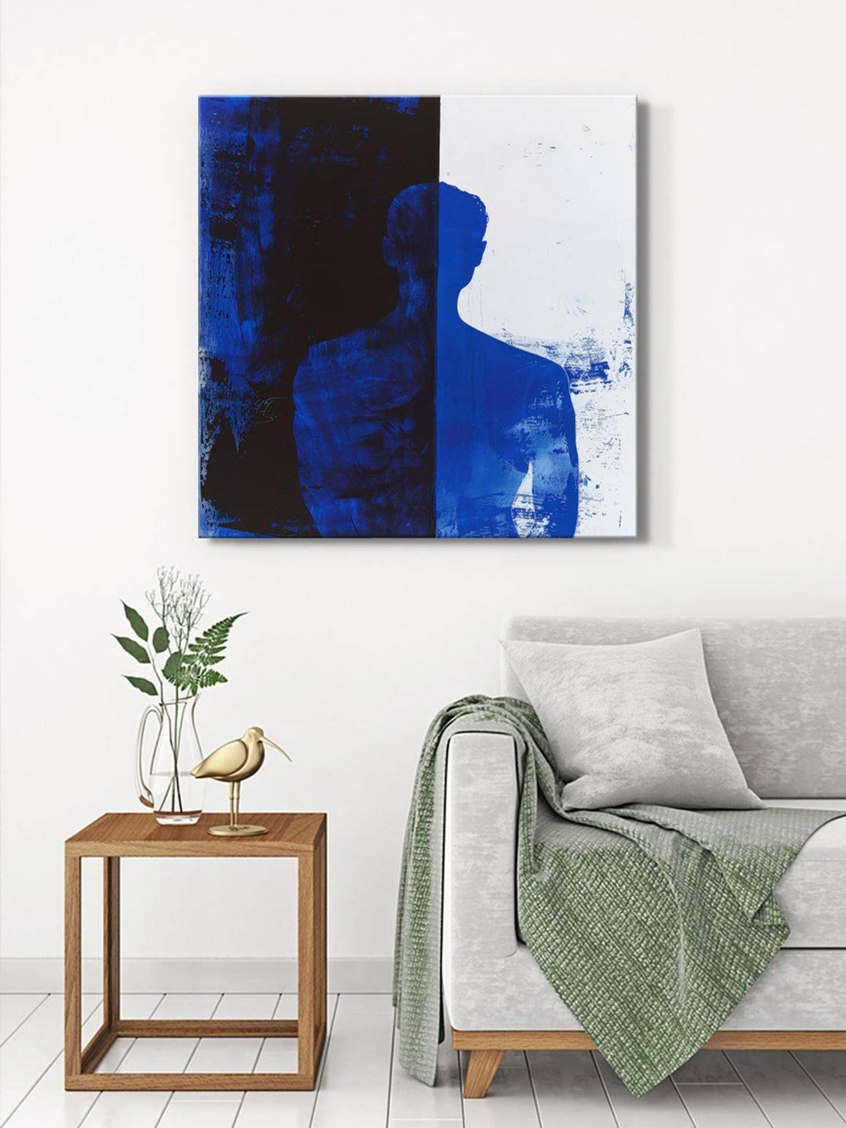 999Store Blue Shadow Silhouette Canvas-Wrapped Painting · Free Size