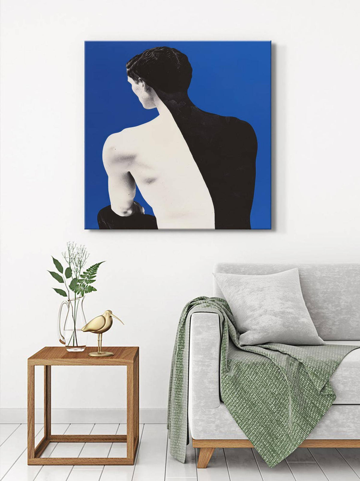 999Store Black And White Silhouette Canvas-Wrapped Painting