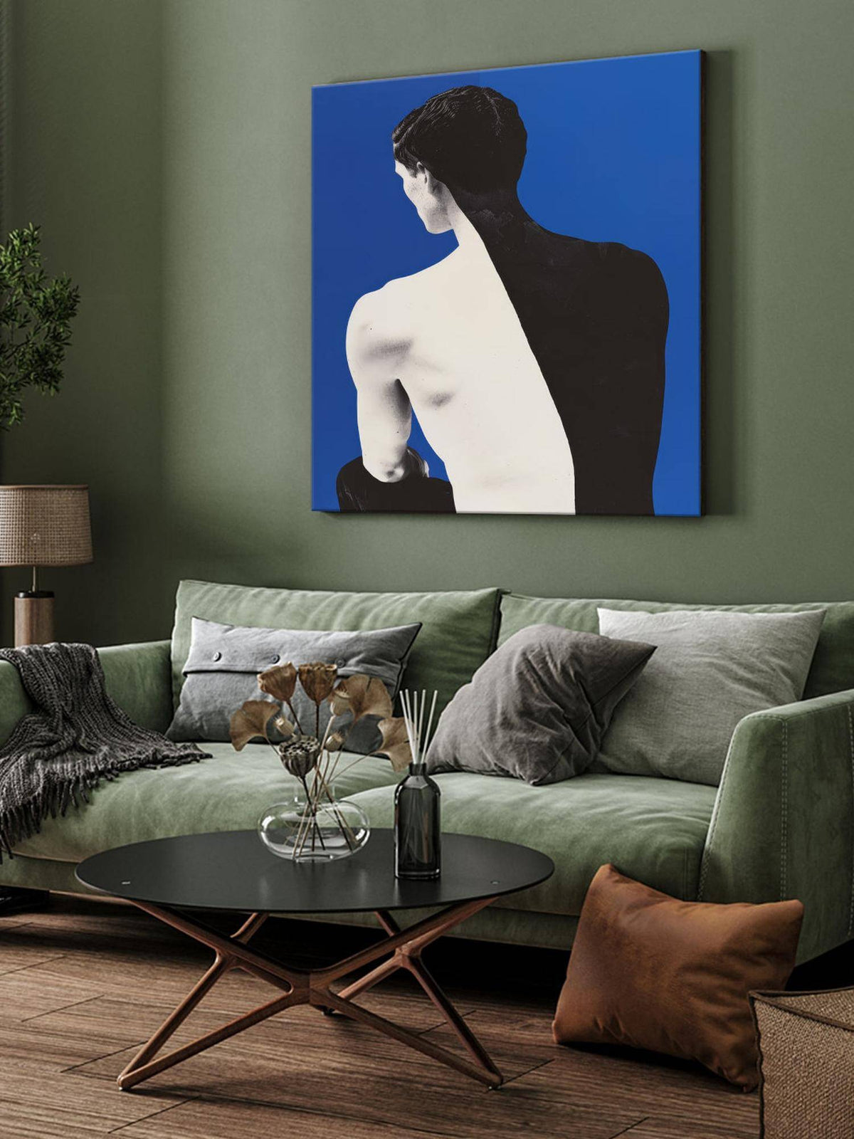 999Store Black And White Silhouette Canvas-Wrapped Painting