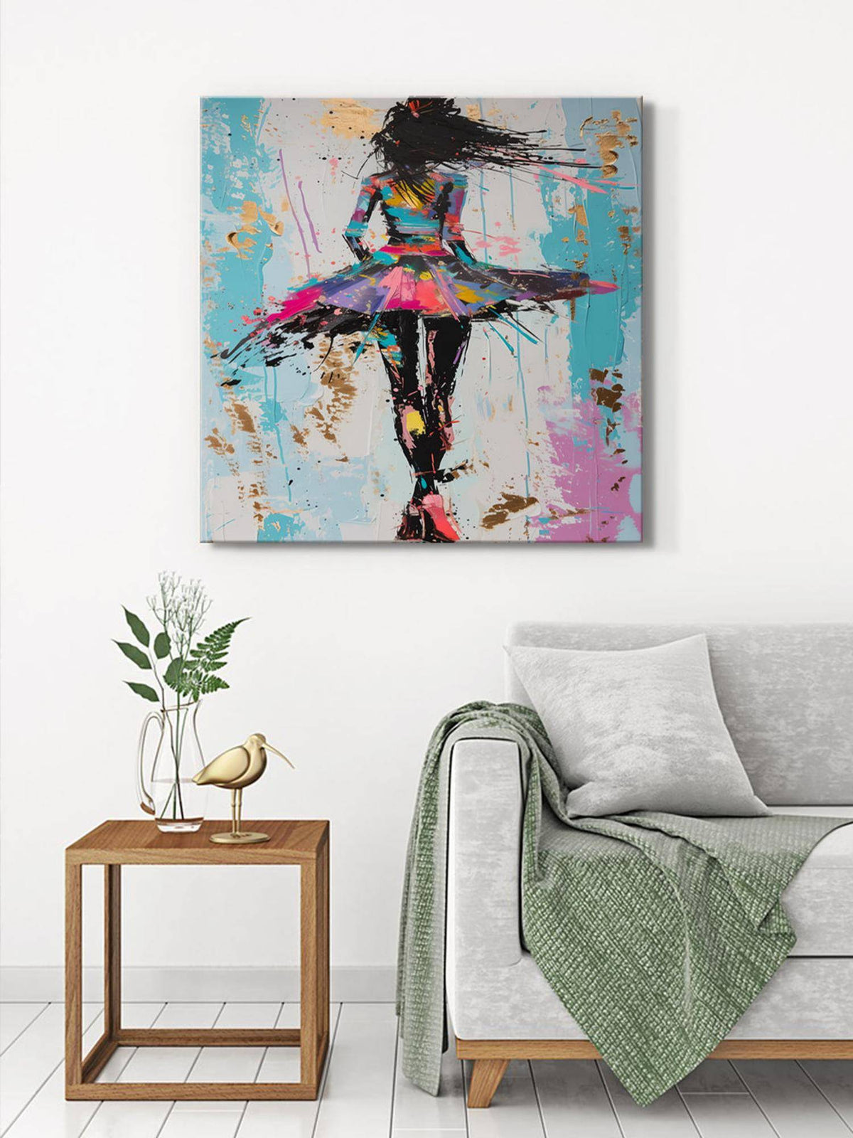 999Store Dancer Abstract Canvas-Wrapped Painting