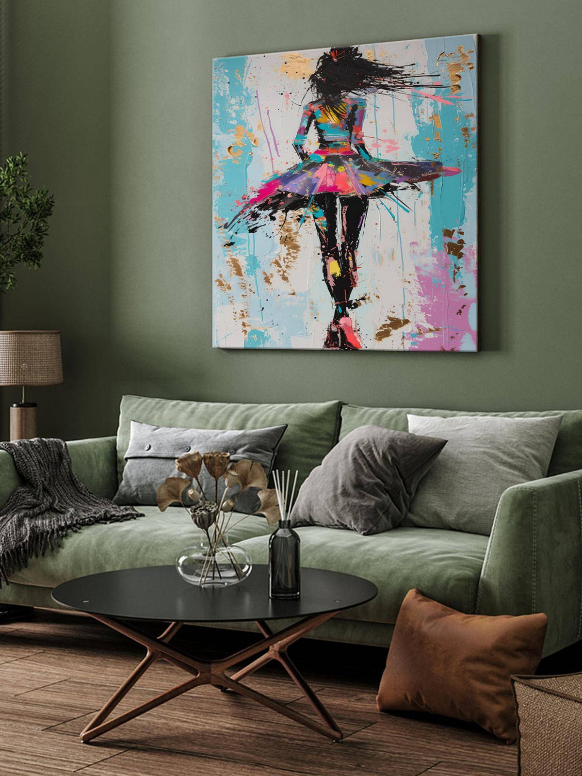 999Store Dancer Abstract Canvas-Wrapped Painting