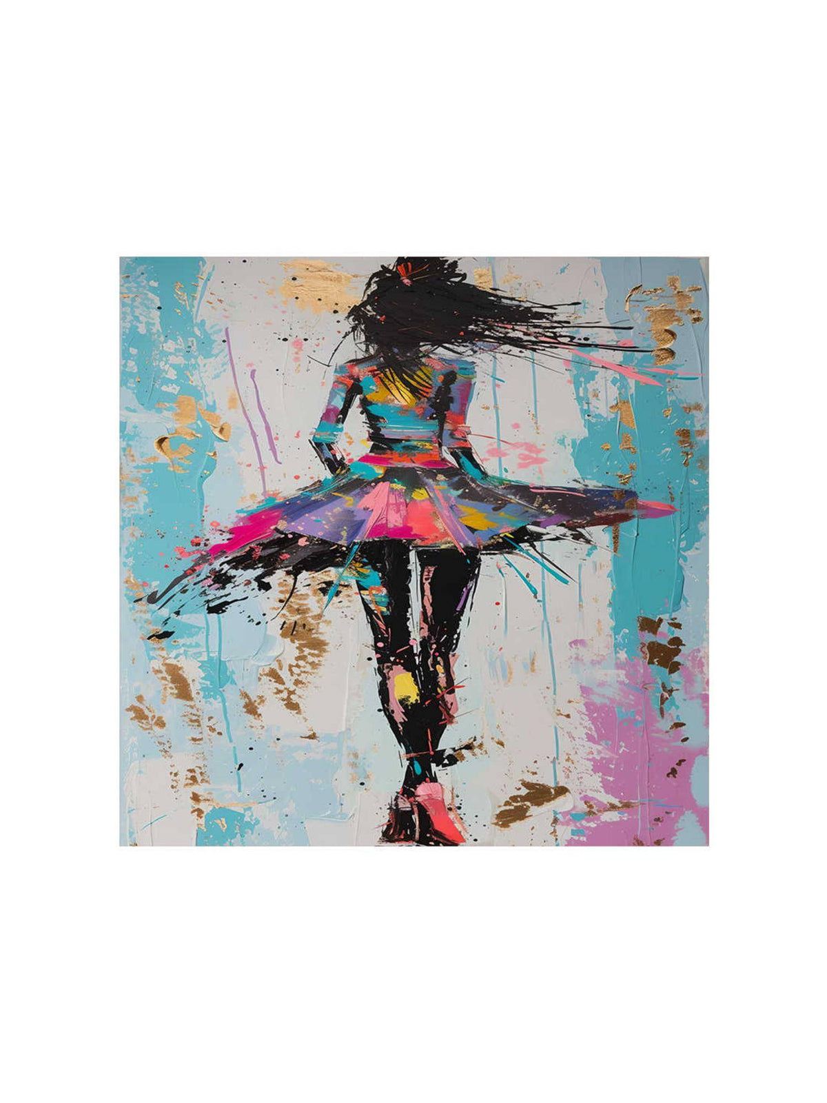 999Store Dancer Abstract Canvas-Wrapped Painting