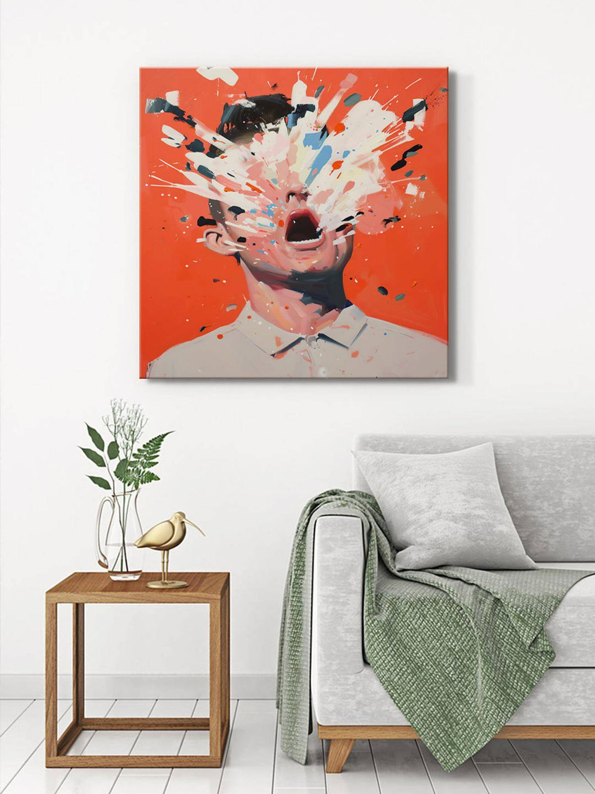 999Store Exploding Head Canvas-Wrapped Painting