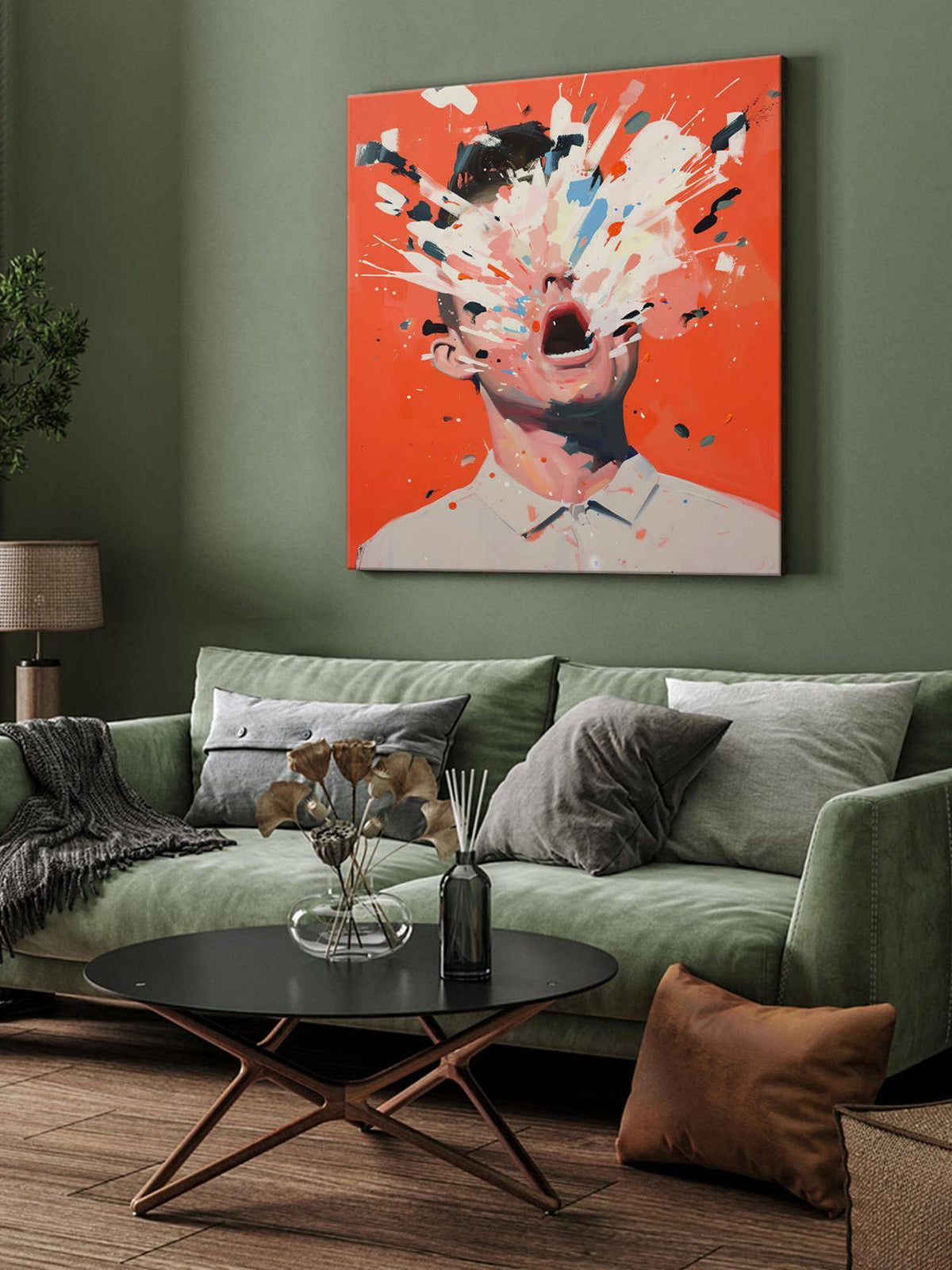 999Store Exploding Head Canvas-Wrapped Painting