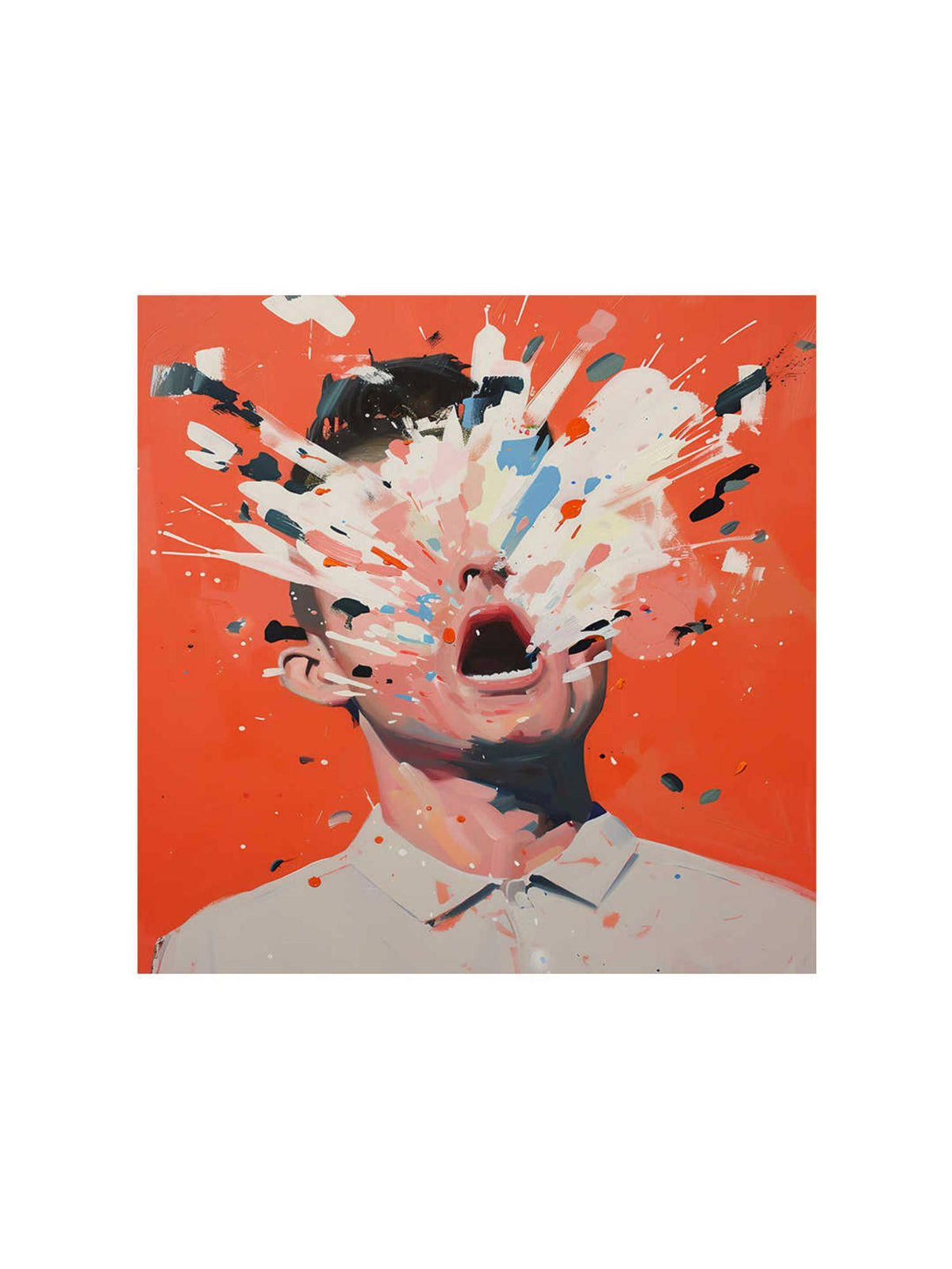 999Store Exploding Head Canvas-Wrapped Painting