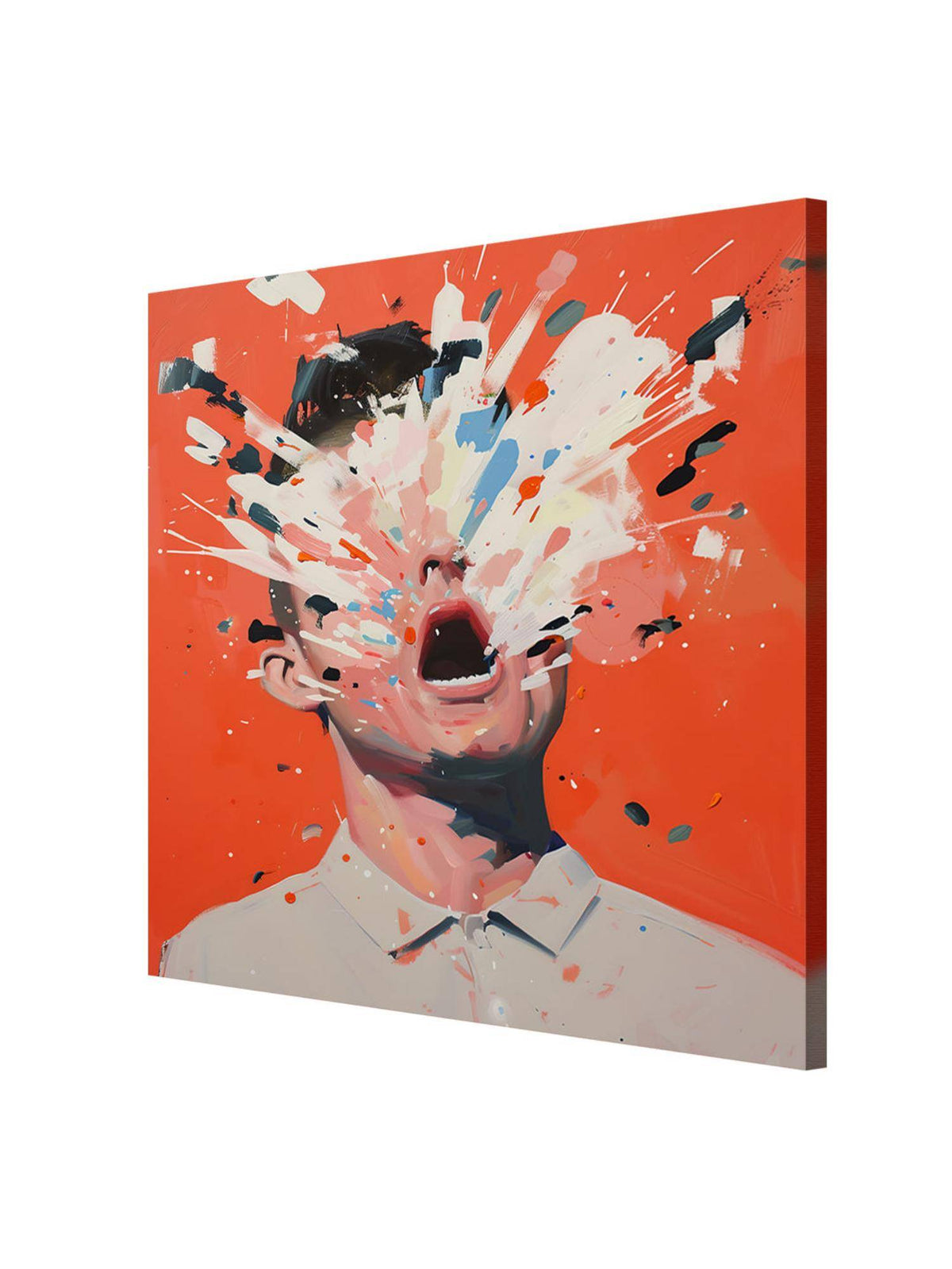 999Store Exploding Head Canvas-Wrapped Painting