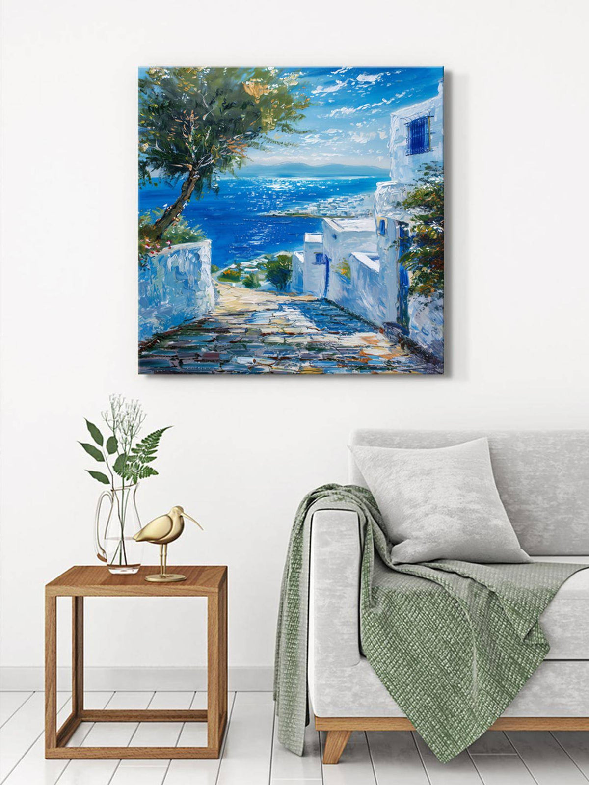 999Store Mediterranean Street View Canvas-Wrapped Painting