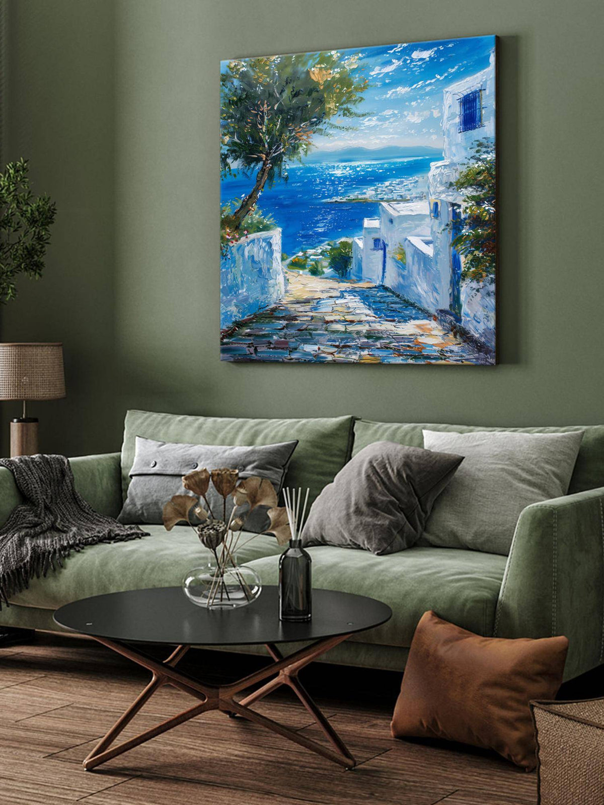 999Store Mediterranean Street View Canvas-Wrapped Painting
