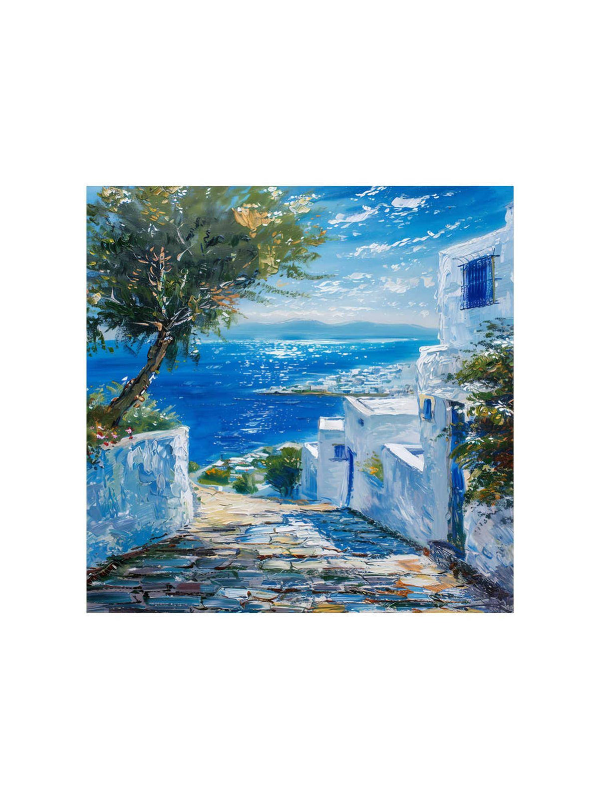 999Store Mediterranean Street View Canvas-Wrapped Painting