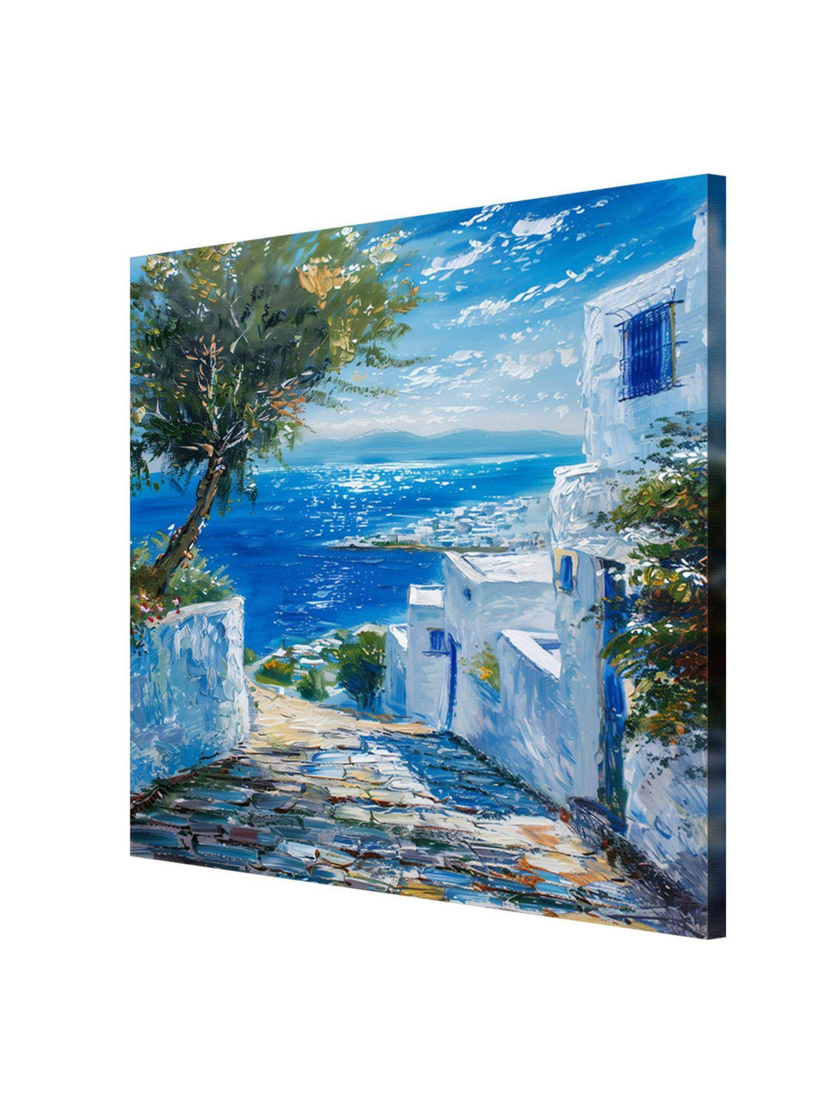 999Store Mediterranean Street View Canvas-Wrapped Painting