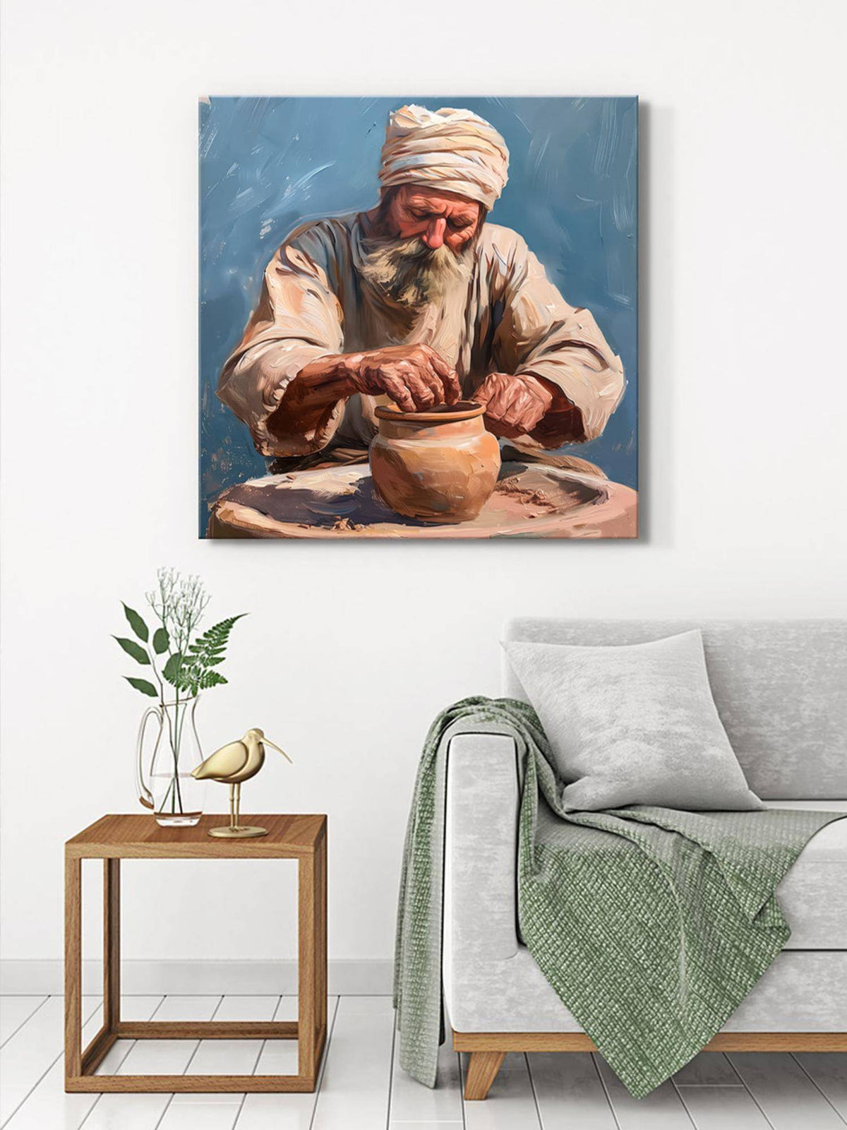 999Store Rustic Artisan Canvas-Wrapped Painting