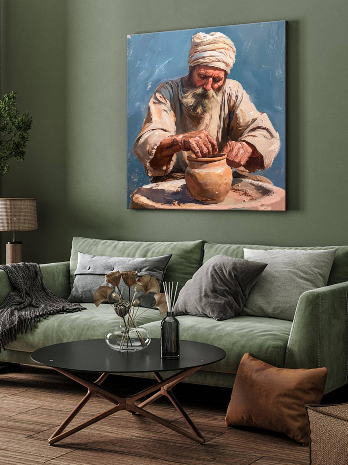 999Store Rustic Artisan Canvas-Wrapped Painting