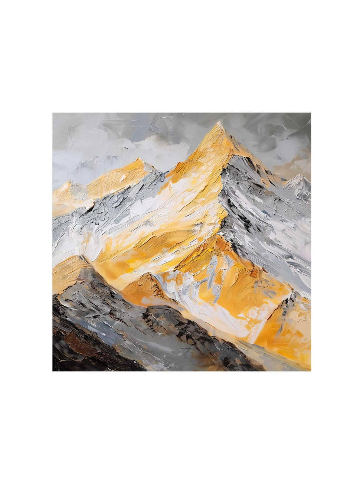 999Store Golden Peaks Canvas-Wrapped Painting
