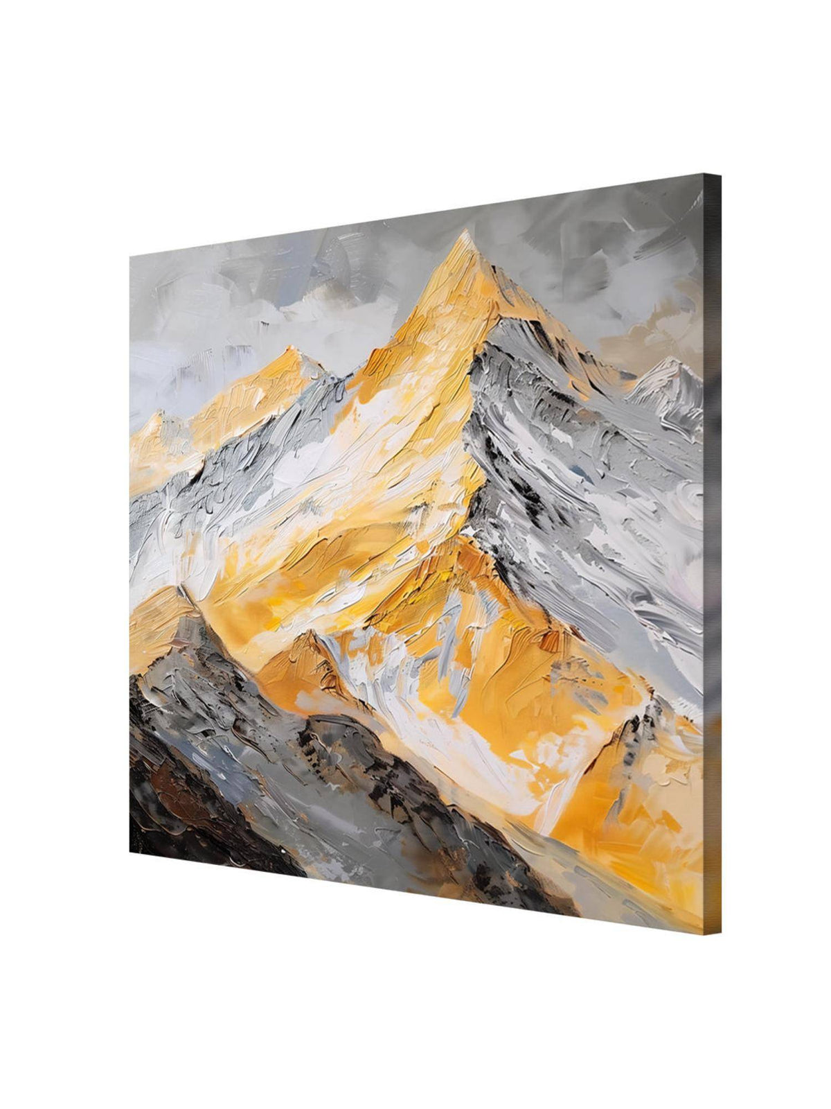 999Store Golden Peaks Canvas-Wrapped Painting