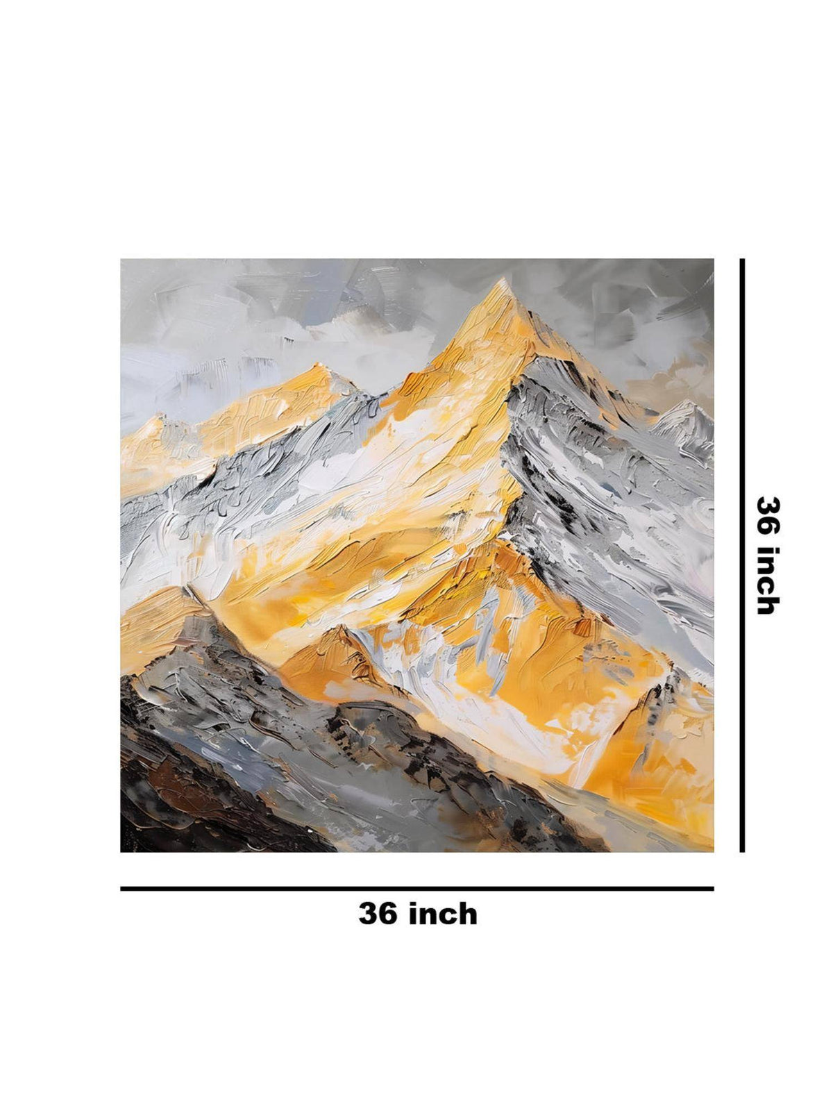 999Store Golden Peaks Canvas-Wrapped Painting