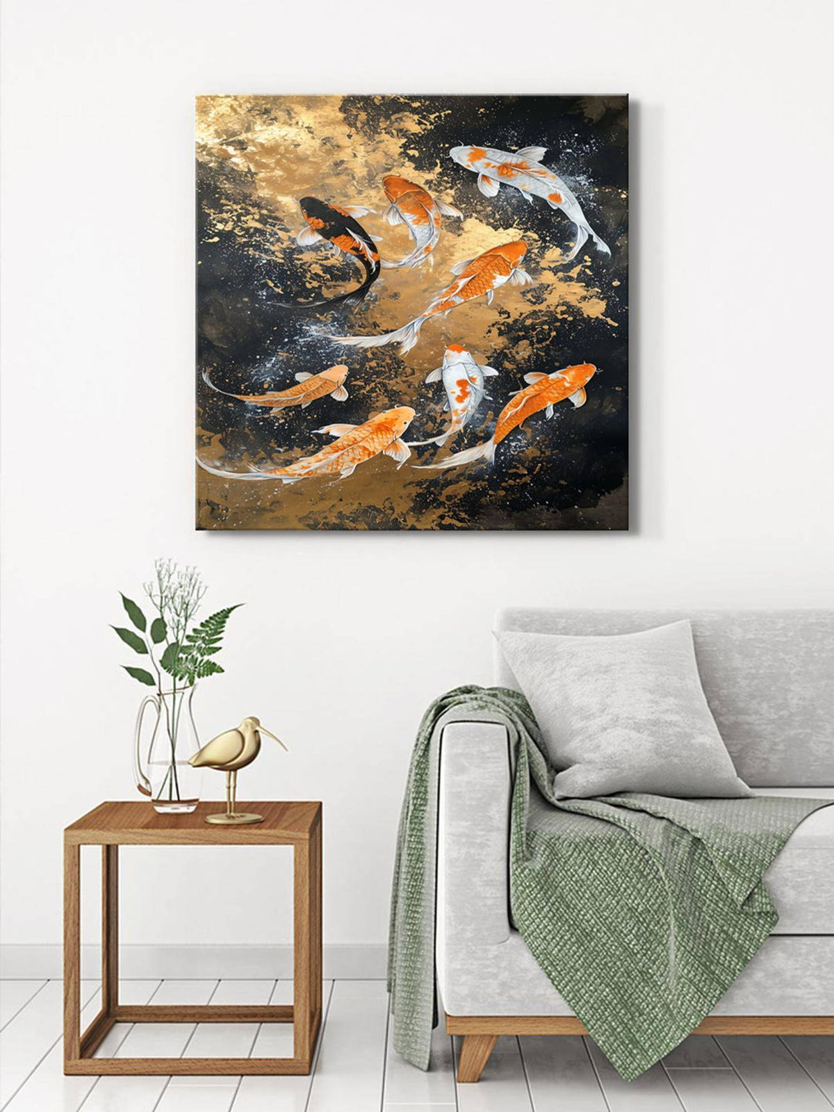 999Store Koi Fish Serenity Canvas-Wrapped Painting