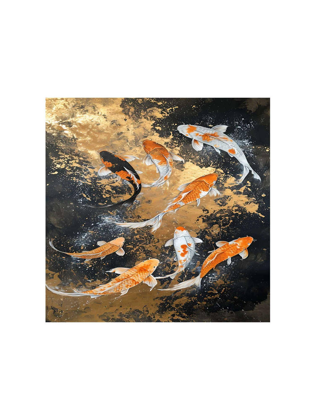 999Store Koi Fish Serenity Canvas-Wrapped Painting