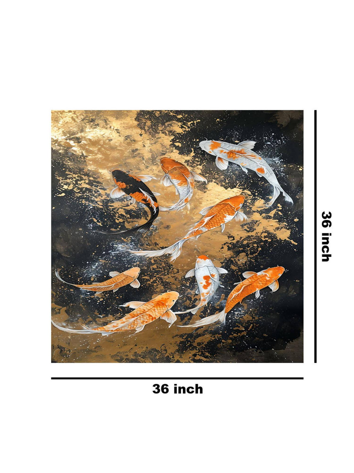 999Store Koi Fish Serenity Canvas-Wrapped Painting
