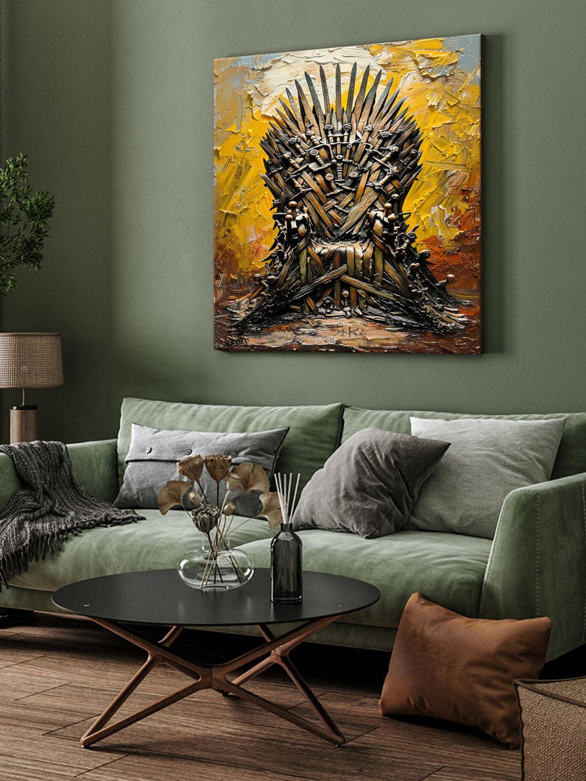 999Store Majestic Iron Throne Canvas-Wrapped Painting