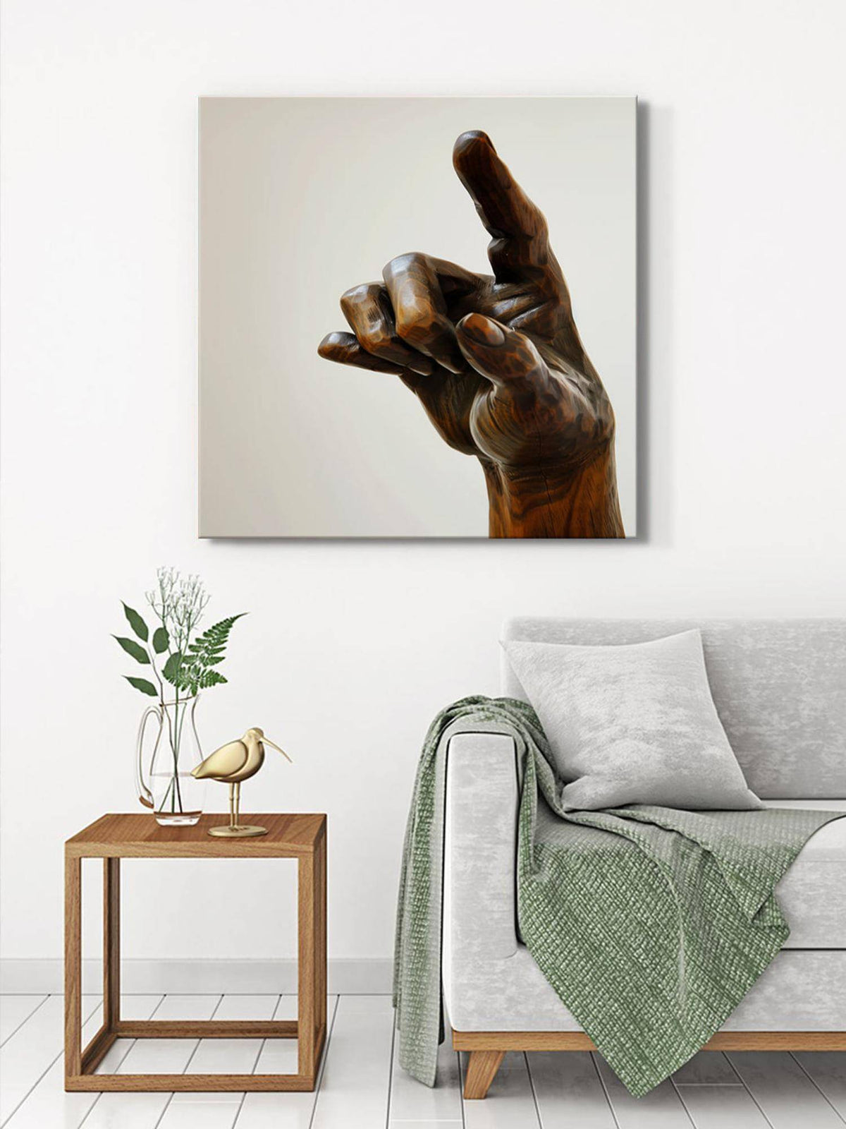 999Store Wooden Hand Sculpture Canvas-Wrapped Painting · Free Size