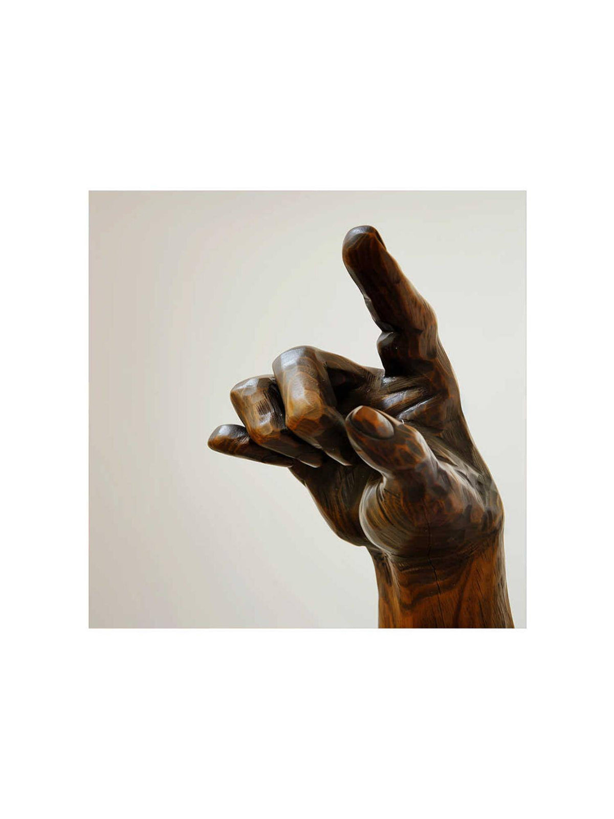 999Store Wooden Hand Sculpture Canvas-Wrapped Painting