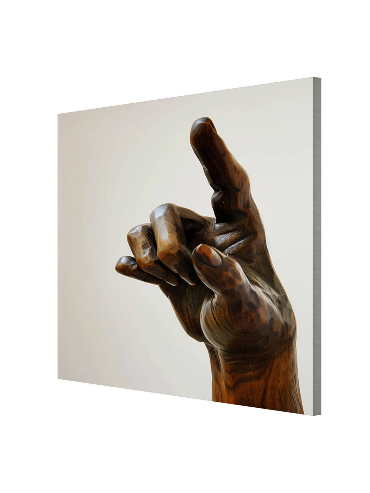 999Store Wooden Hand Sculpture Canvas-Wrapped Painting