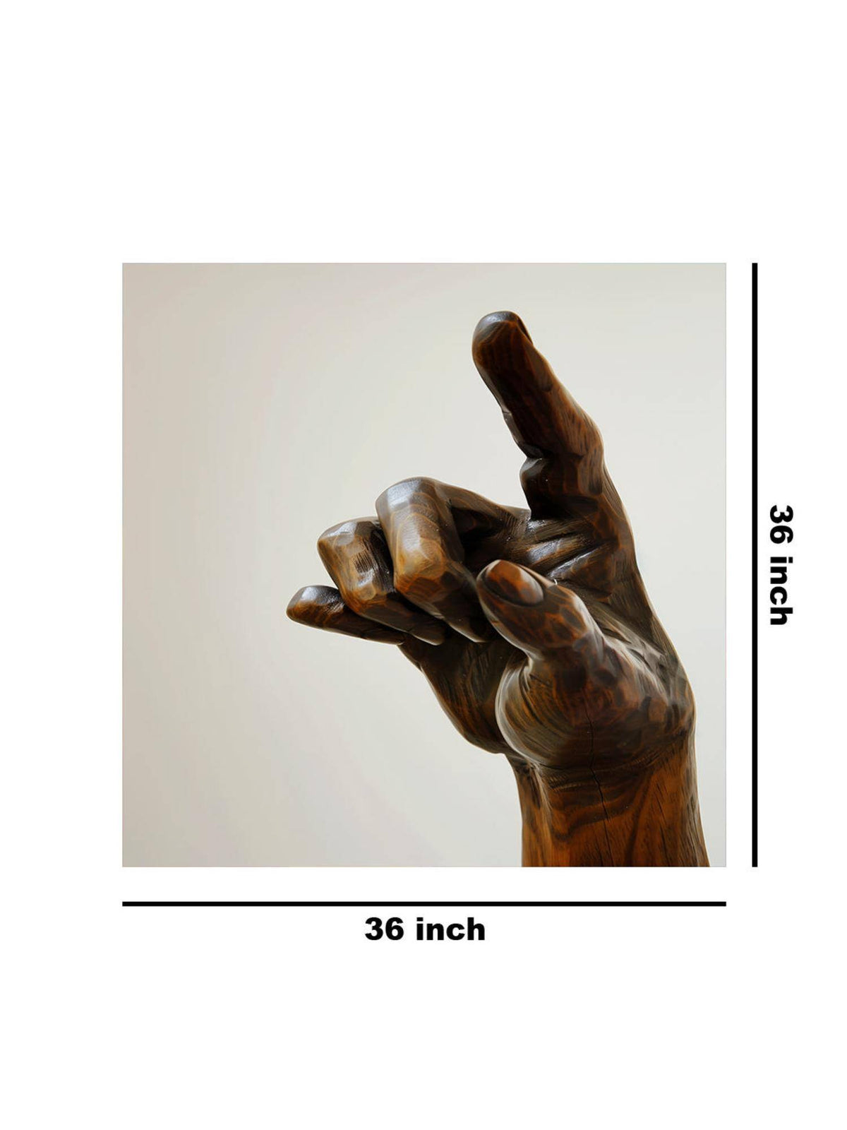 999Store Wooden Hand Sculpture Canvas-Wrapped Painting