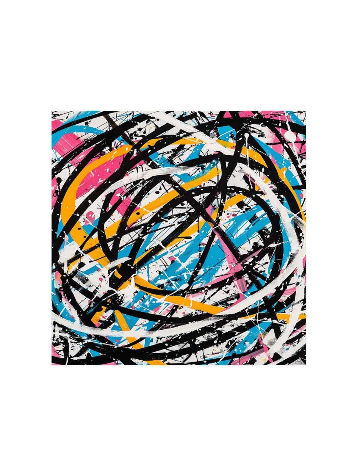 999Store Energetic Abstract Lines Canvas-Wrapped Painting
