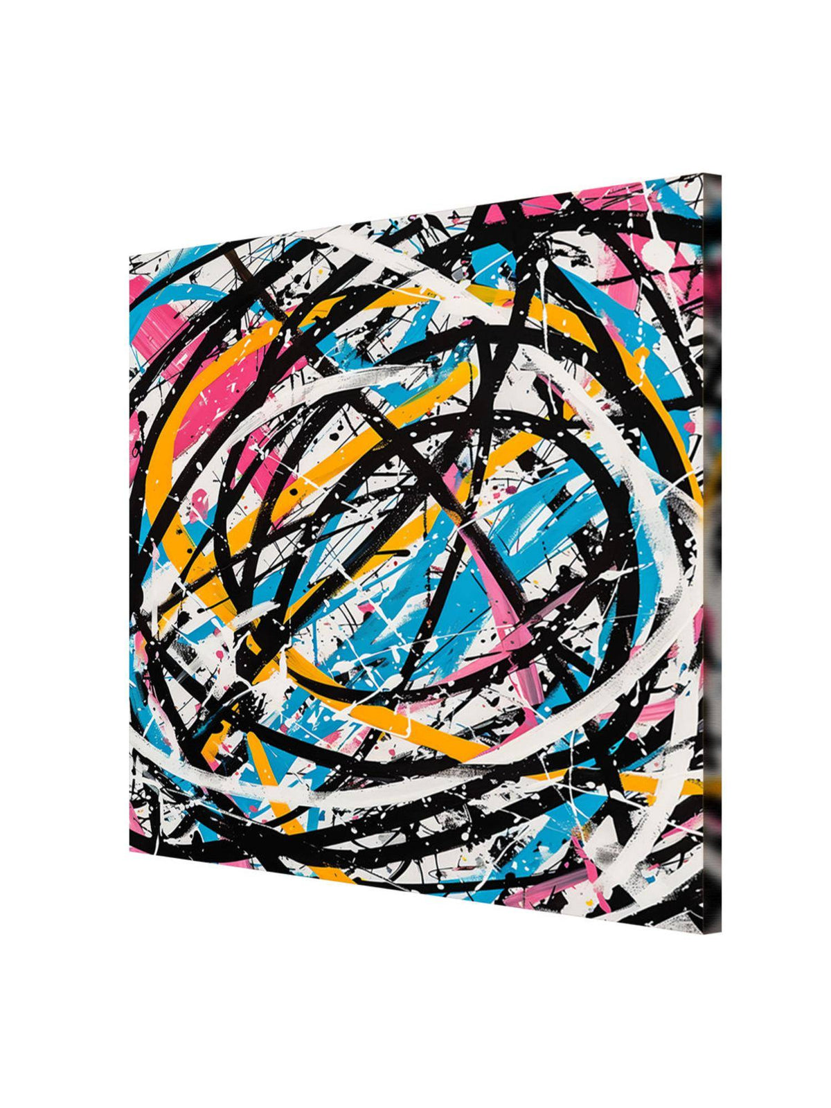 999Store Energetic Abstract Lines Canvas-Wrapped Painting