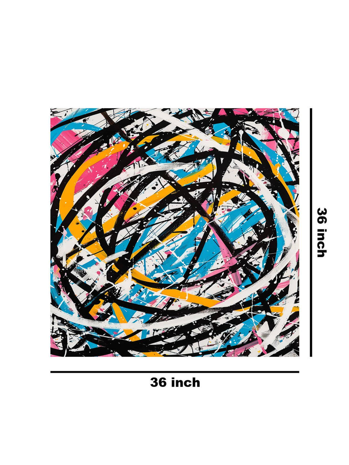 999Store Energetic Abstract Lines Canvas-Wrapped Painting