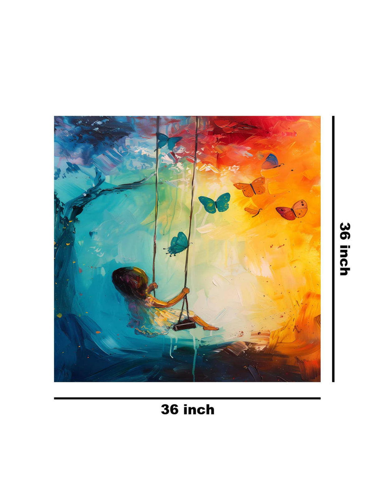 999Store Whimsical Child On Swing Canvas-Wrapped Painting