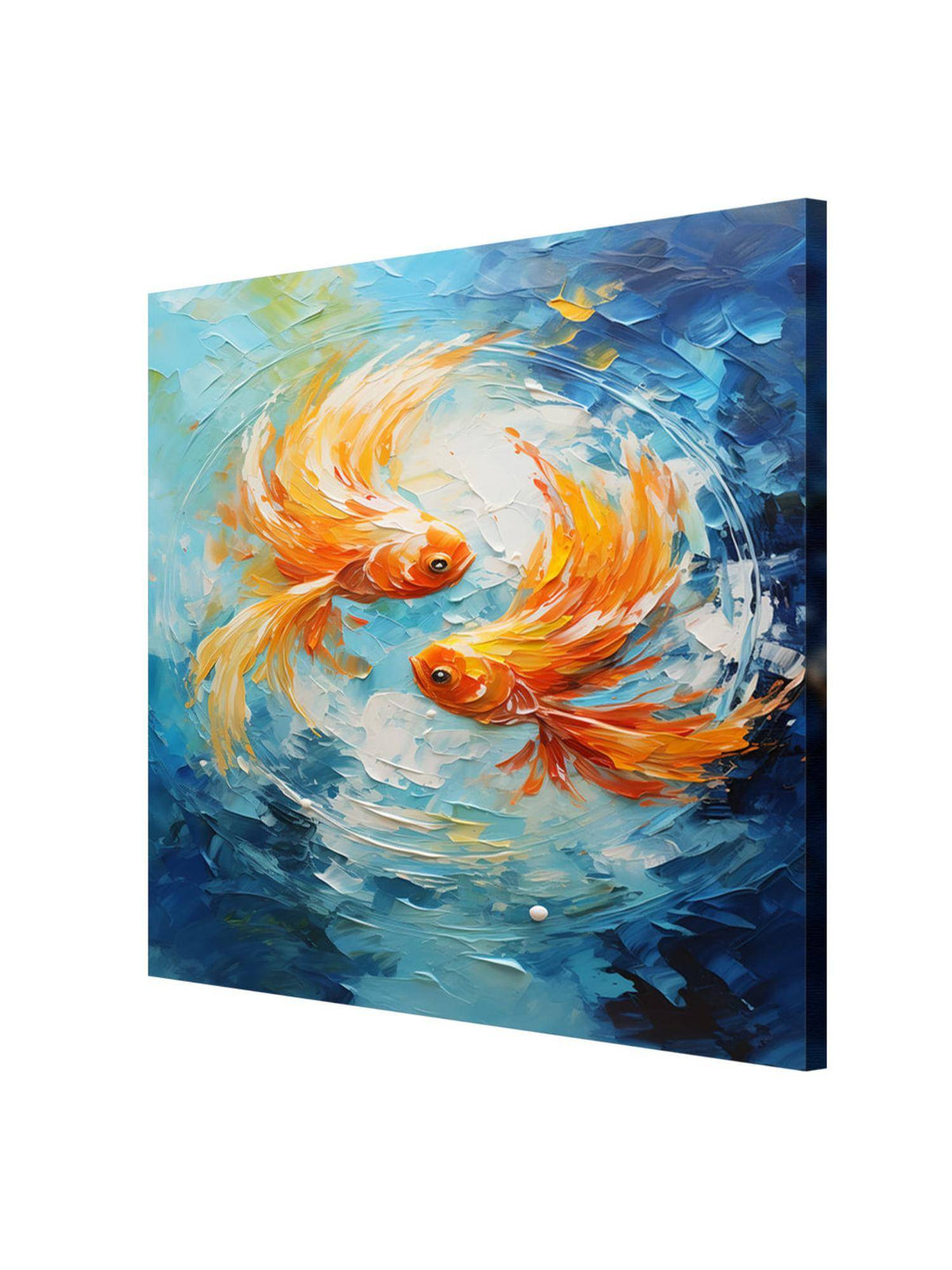 999Store Canvas-Wrapped Two Goldfish In Water Painting