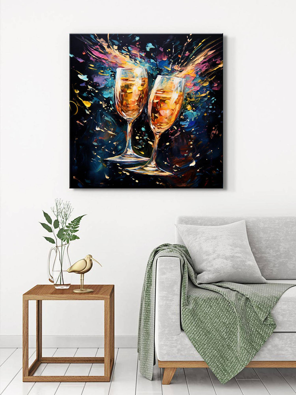 999Store Canvas-Wrapped Celebration Toast Painting