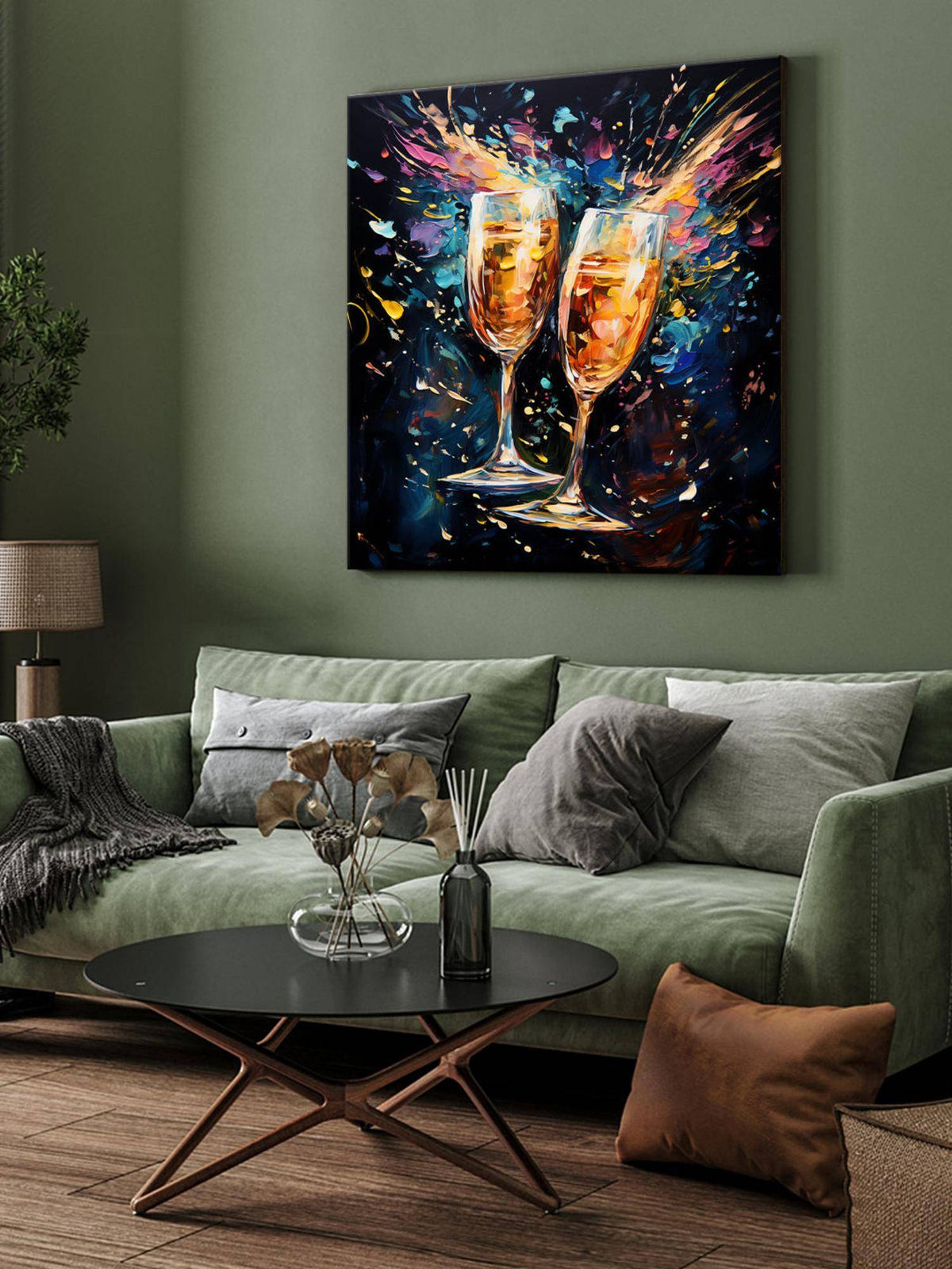 999Store Canvas-Wrapped Celebration Toast Painting