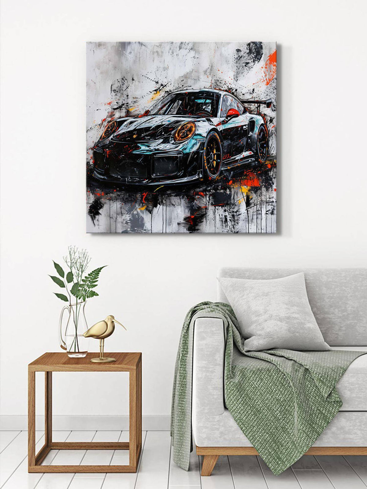 999Store Dynamic Sports Car Canvas-Wrapped Painting