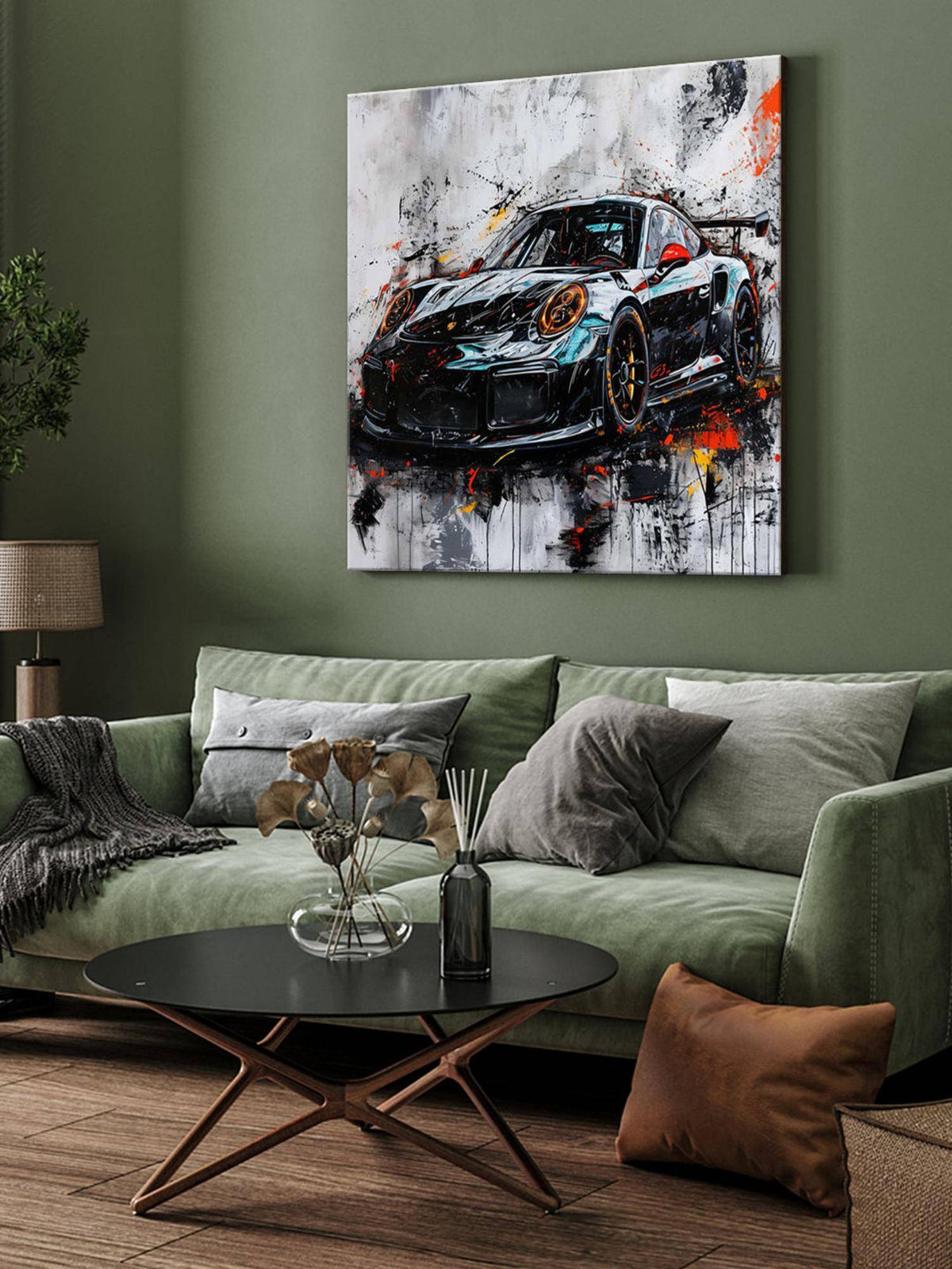 999Store Dynamic Sports Car Canvas-Wrapped Painting