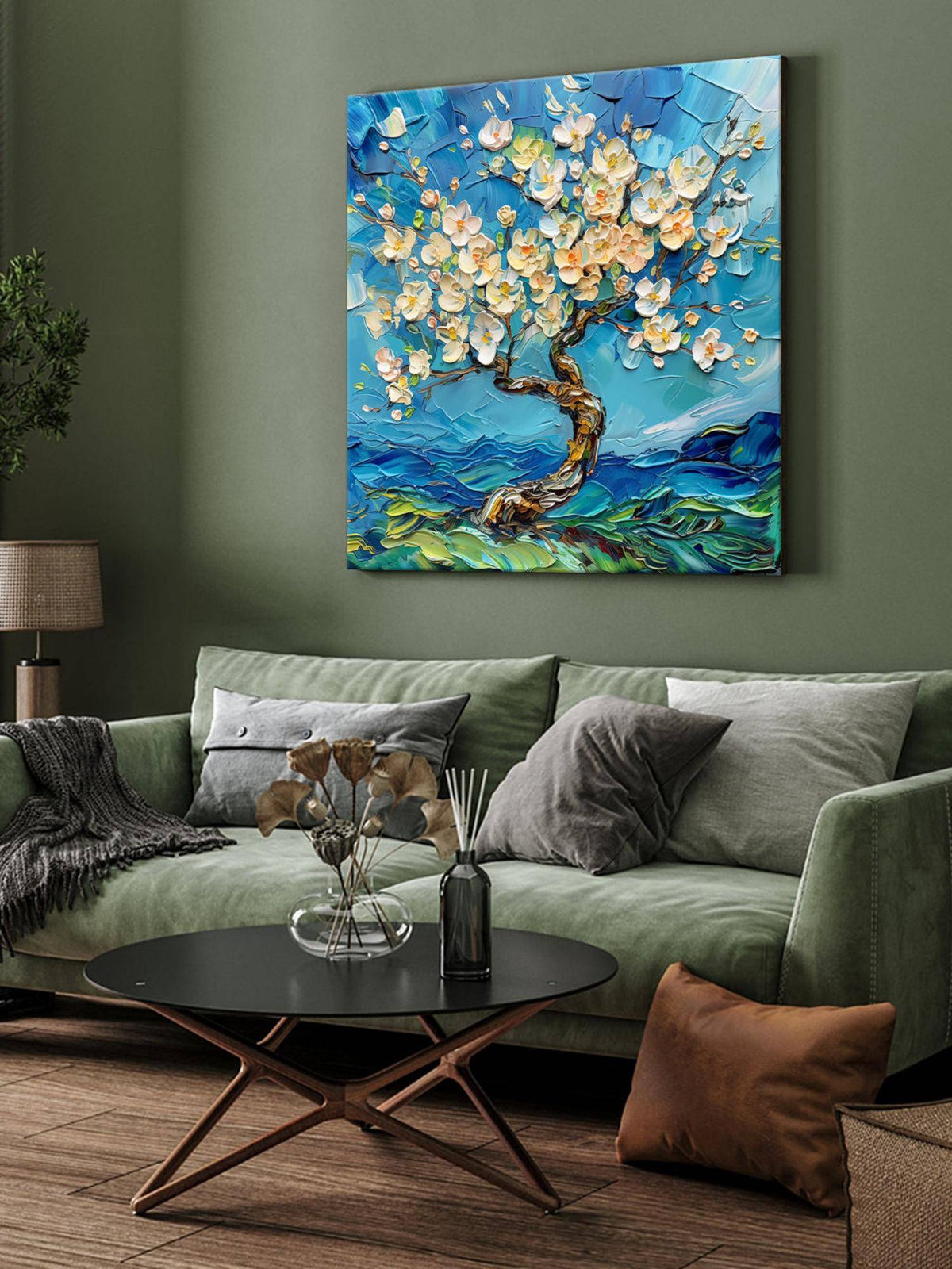 999Store Blossoming Cherry Tree Canvas-Wrapped Painting · Free Size