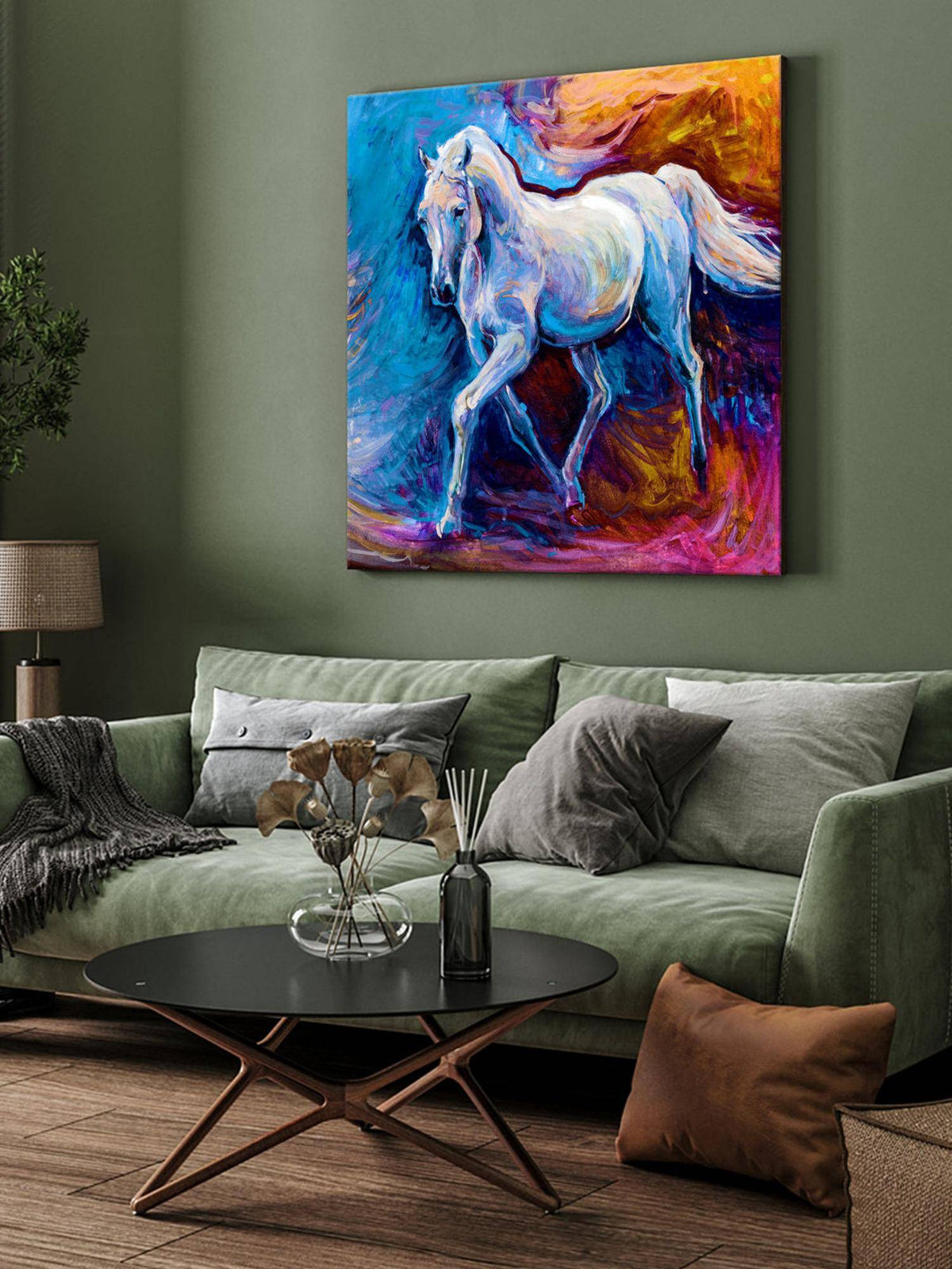 999Store Galloping Horse Canvas-Wrapped Painting