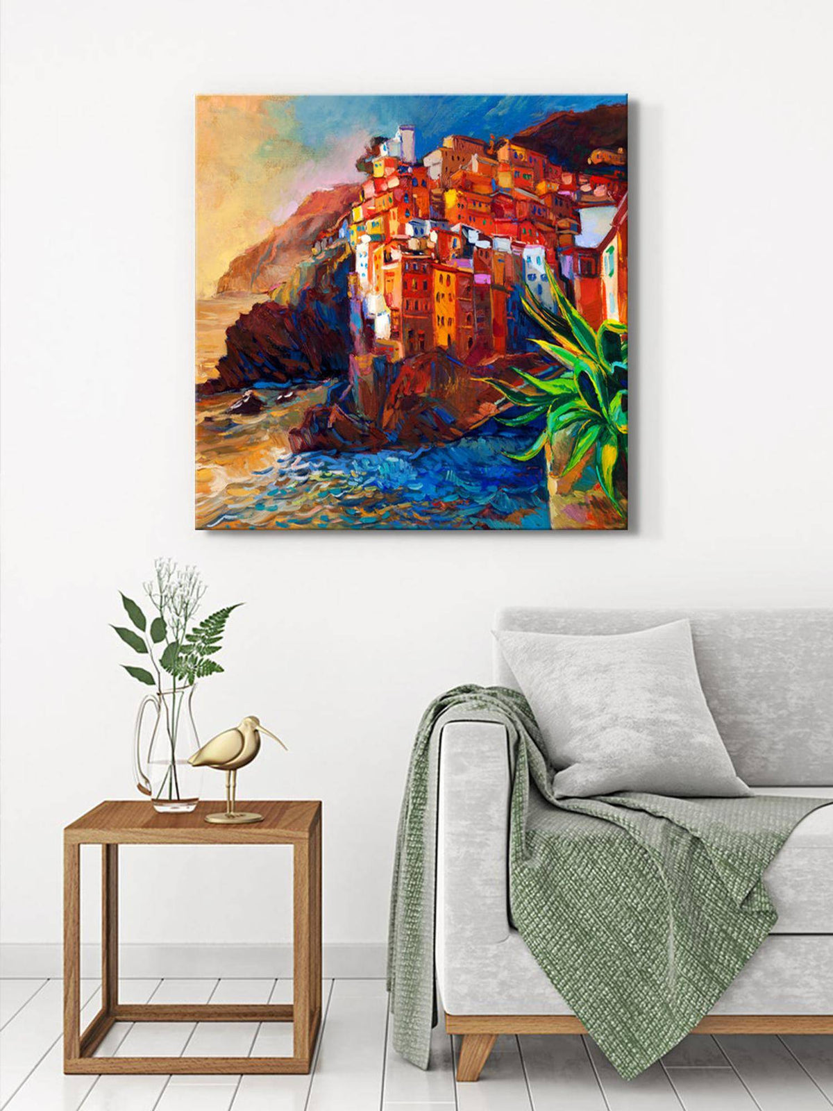 999Store Seaside Village Canvas-Wrapped Painting